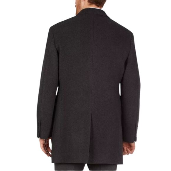 $395 NWT Calvin Klein Men's Wool Blend Coat Size 44L Gray Winter Overcoat - Picture 2 of 14